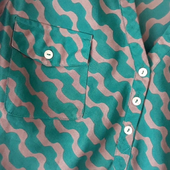 LIKE NEW, Teal & Silver Blouse - Picture 5 of 8